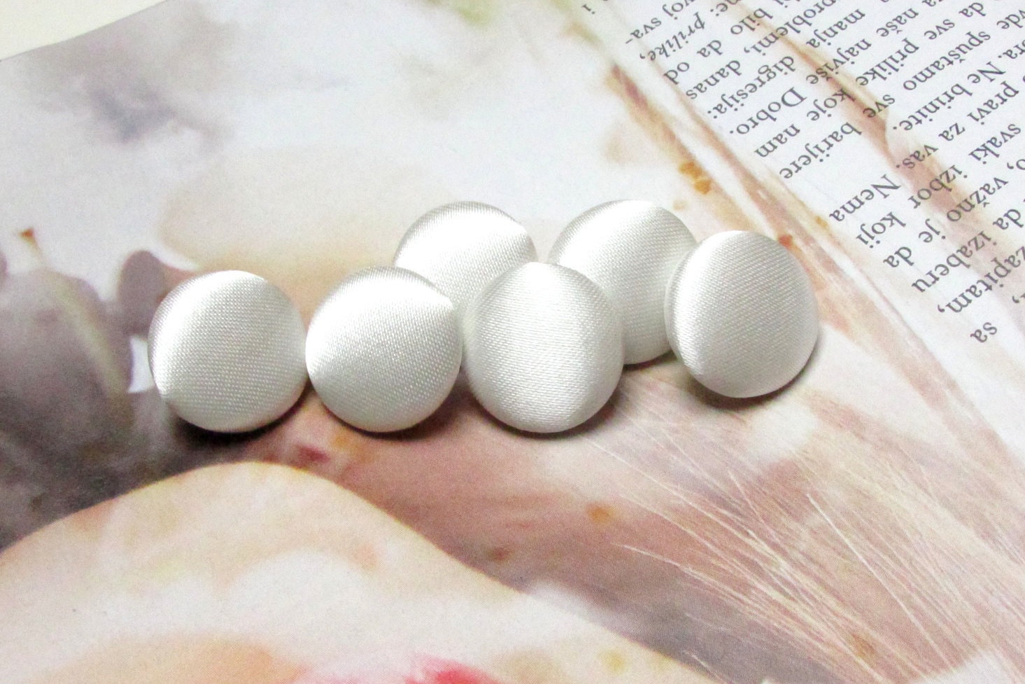 Wedding Ivory Satin Buttons Fabric Sewing Buttons Ivory Wedding