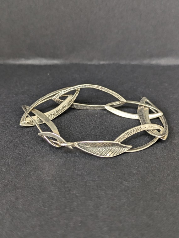 Vintage sterling silver leaf bracelet Pia