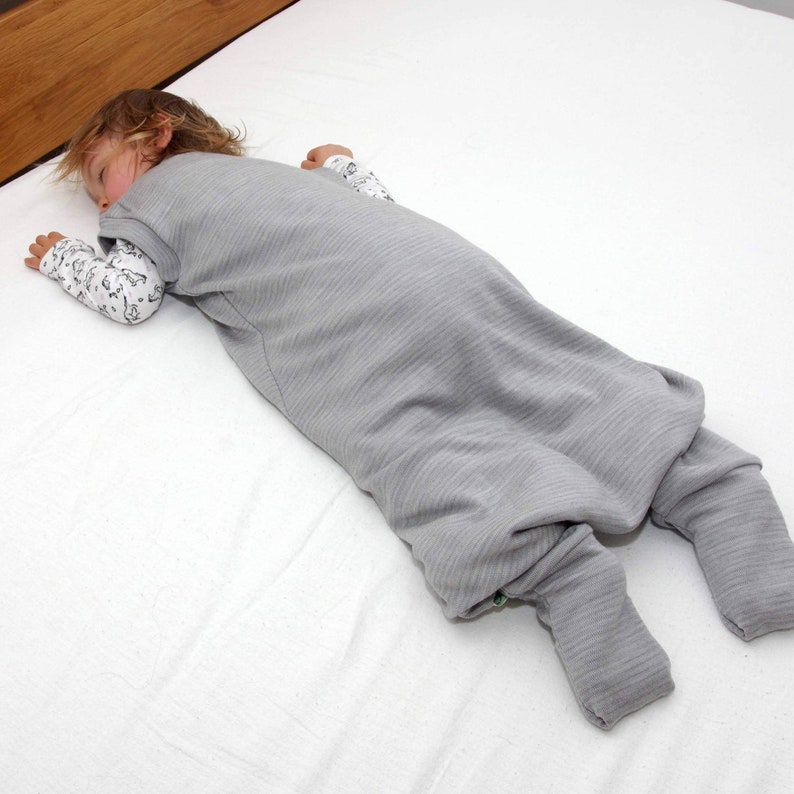 Merino wool footed sleep sack for babies and toddlers.