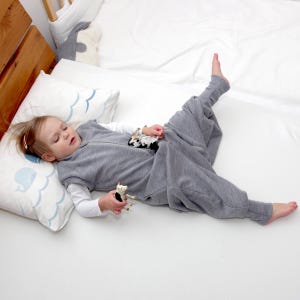 MERINO WOOL 2-layer Sleep Sack w/open legs size 12-24m and 2-4+ years old children | Footed sleeping sack |Organic sleep sack with feet GRAY