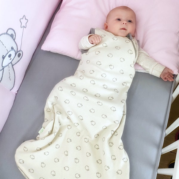 MERINO WOOL Sleep Sack for 2-12 months old baby |Wearable blanket | Sleeping bag | Sleep sack | Merino Wolle Schlafsack | GRAY