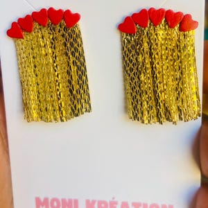 Recycled leather earrings handmade in France, &quot;SAM&quot; model - Unique and original creation by Moni. Special Mother&#39;s Day capsule