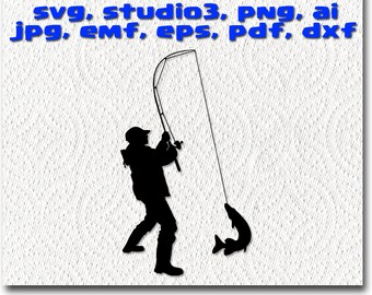 Download Man fishing svg | Etsy