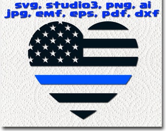 Download Police heart svg | Etsy