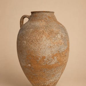 Large Antique Anatolian Olive Jar – Early 20th Century Turkish Terracotta Vessel, 70 cm Rustic Mediterranean Floor Pot