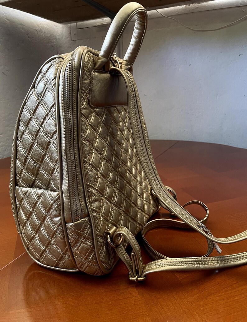 Metallic Case Backpack The Metallic Quilted Backpack - Etsy