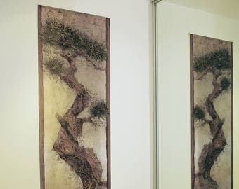 Mondern bonsai tapestry.Wall textile hanging.Textile art.Home textile.Wall tapestry.Art tapestry.Tree textile hanging.Tree wall hanging.