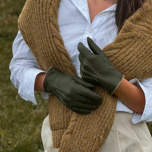 Cashemere Lined Gloves,Gloves UNISEX,Womens Leather Gloves,Blask Leather gloves,gift for girls,mom,mother day,Long Gloves,Classic Gloves