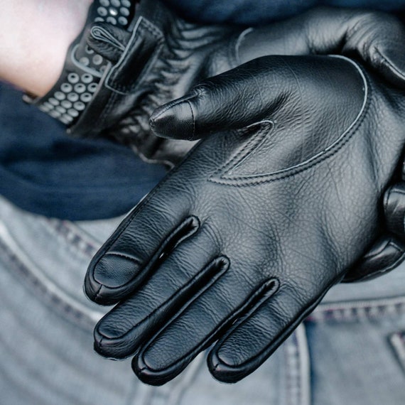 Gants tactiles en cuir pour homme - Fabrication artisanale