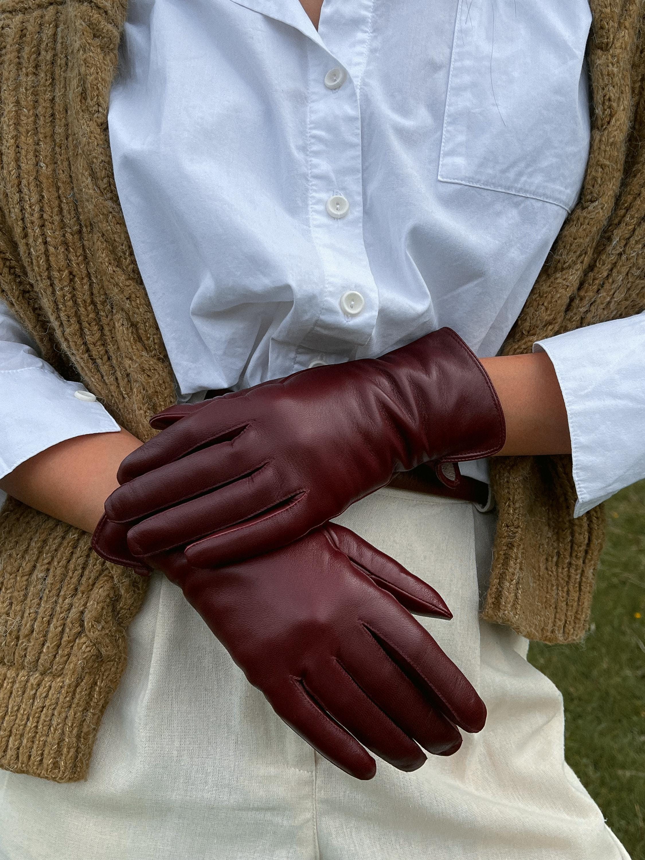 Cashemere Lined Gloves,Gloves UNISEX,Womens Leather Gloves,Blask Leather gloves,gift for girls,mom,mother day,Long Gloves,Classic Gloves