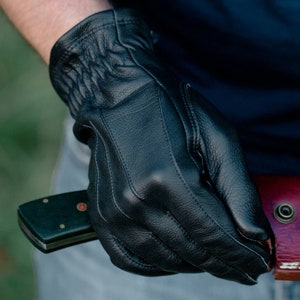 Men's Police-Style Search & Driving Gloves – Thin Leather For Grip & Dexterity