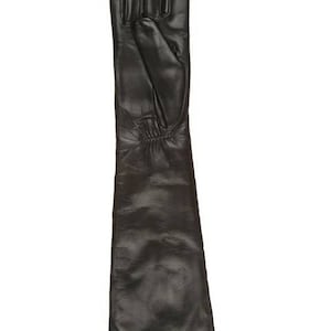 Luxury Long Leather Gloves,black Leather Gloves, Opera Leather Gloves ...