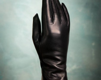 Classic cashmere lined leather gloves, Unisex Long Glacé Gloves,elegant leather gloves,second skin gloves,bespoke ,gants style classique