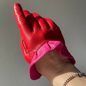 HALF SCOOP GLOVES,Gloves fashion, women's leather gloves, handmade Best Gift for Women Dark Green Eucalyptus Olive Red