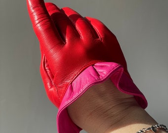 HALF SCOOP GLOVES,Gloves fashion, women's leather gloves, gloves for mom,sisters,luxurygloves