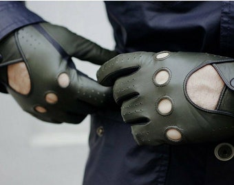 Men's gloves,driving gloves,gift for fathers,men leather gloves, Fingerless gloves,gloves,black gloves,grey gloves,policeman