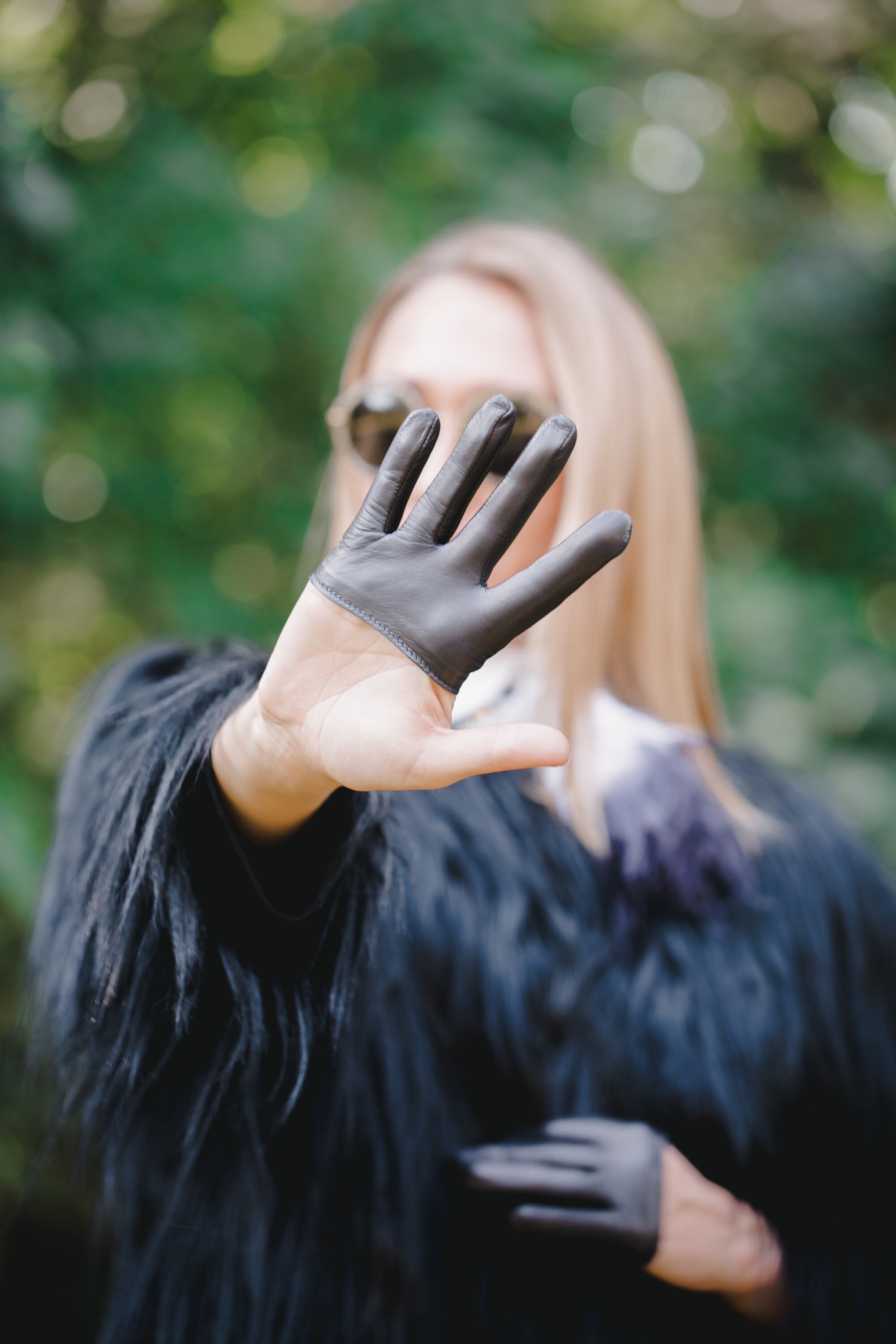 Italian Lamb Leather Fingerless Gloves, Short Unlined Handmade