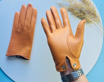 Unlined leather gloves, lovely gloves,womens gloves,evening gloves,gloves unisex ,yellow gloves,leather gloves for ledies,winter gloves,