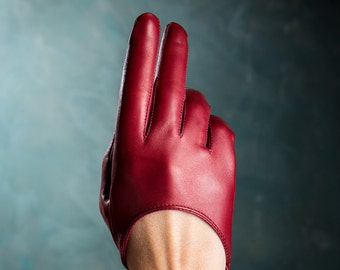 Silk Lined Leather Gloves, Evening Gloves, Heart Design