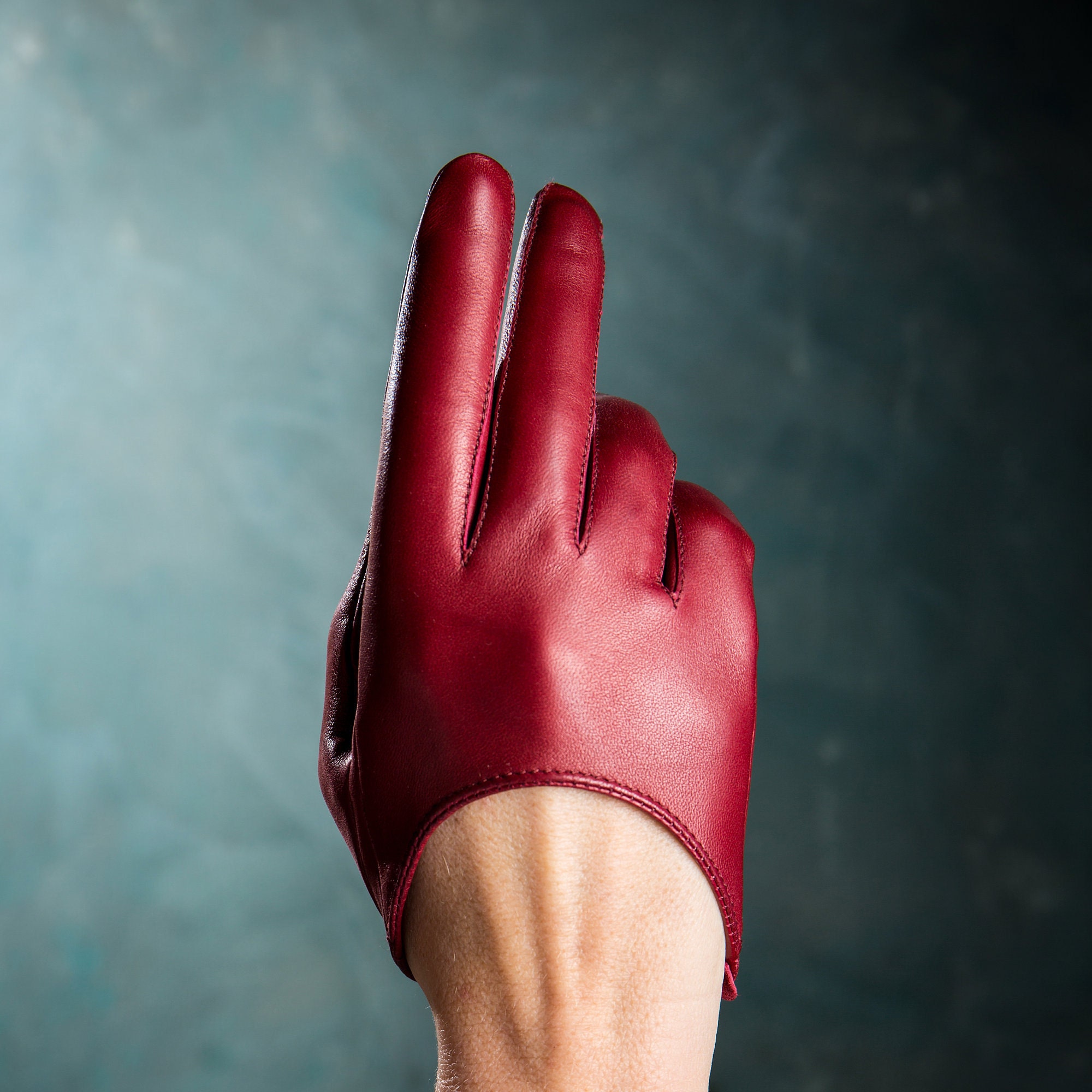 Silk Lined Leather Gloves, Evening Gloves, Heart Design