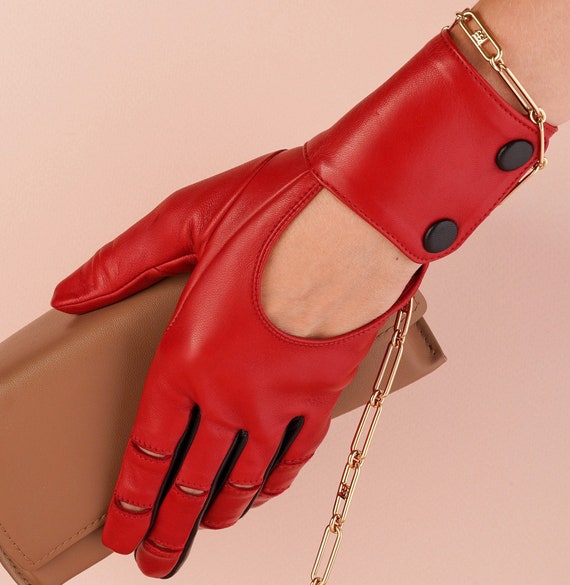Leather Gloves, Leather Gloves for Men, Long Black Leather Gloves