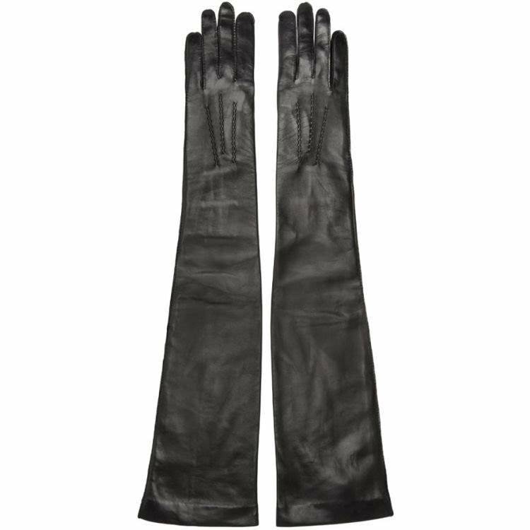 Luxury Long Leather Glovesblack Leather Gloves Opera Leather - Etsy UK