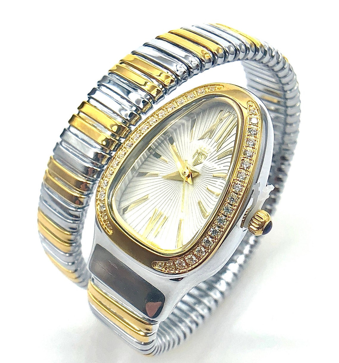 Snake Women Watch Bracelet Wrist Two Tone Gold Stylish Luxury Etsy