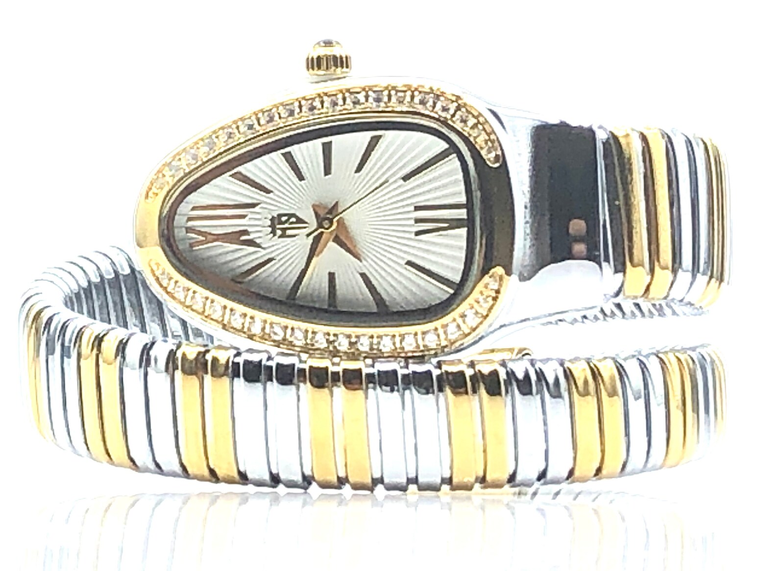 Snake Women Watch Bracelet Wrist Two Tone Gold Stylish Luxury Etsy