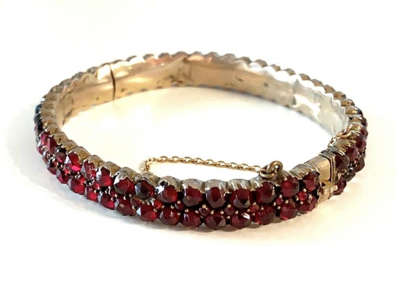 Antique Victorian Bohemian Garnet Bracelet Bangle