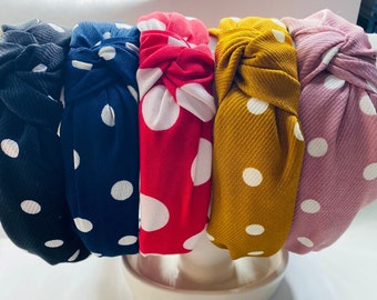 Cross-Knot Polka Dot Headband