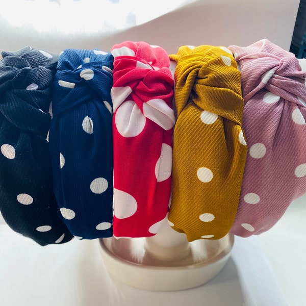 Cross-Knot Polka Dot Headband