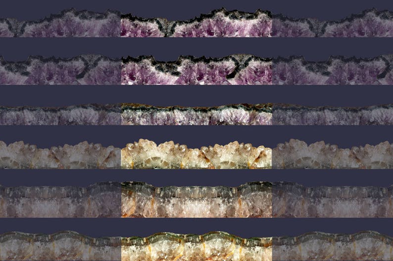 Amethyst Border Set Gemstone Borders Seamless Amethyst ClipArt Natural Edges Crystal Clip Art Crystal Borders Seamless Borders image 4