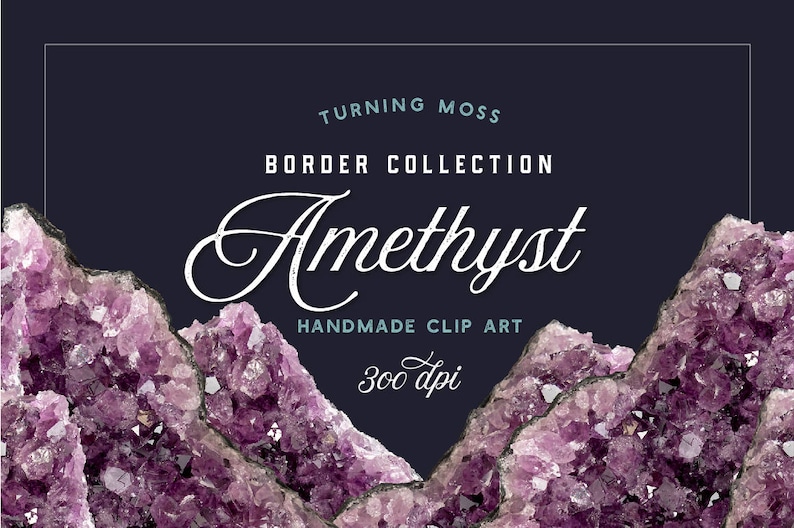 Amethyst Border Set Gemstone Borders Seamless Amethyst ClipArt Natural Edges Crystal Clip Art Crystal Borders Seamless Borders image 1