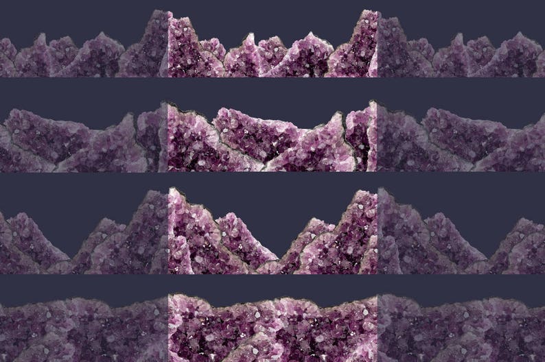 Amethyst Border Set Gemstone Borders Seamless Amethyst ClipArt Natural Edges Crystal Clip Art Crystal Borders Seamless Borders image 5