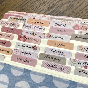 Laminated Bible Tabs | Books of the Bible Tabs | Pretty Bible Tab | Gifts for Christian Women | Bible Tab Sticker