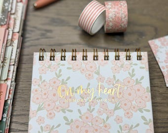 Peach Floral Memory Verse Journal |  Gifts for Christians | Bible Verse Memory Journal | Scripture Memory Verse Notebook