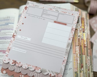 Bible Study Tip-Ins | 3 Layer Scripture Study Pages | Character Study, Word Study, Bible Journaling Inserts | Inductive Bible Study Notepad