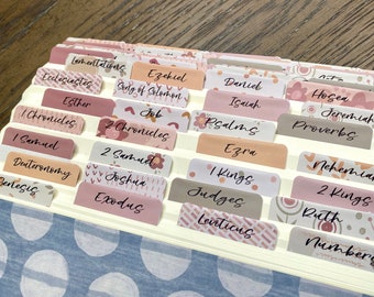 Laminated Bible Tabs | Books of the Bible Tabs | Pretty Bible Tab | Gifts for Christian Women | Bible Tab Sticker