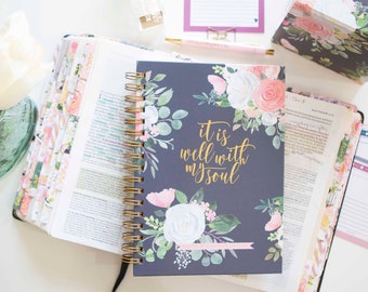 Prayer Journal | Guided Prayer Journal for women | Daily Prayer Journals | Sermon Notes | Gifts for Christian Women | It is Well Journal