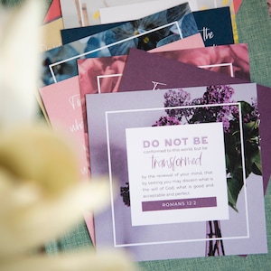 Verse Cards | Renewing the Mind Scripture Cards | Bible Verse Card Set | Bible Verse Memory Cards | Gifts for Christians image 2