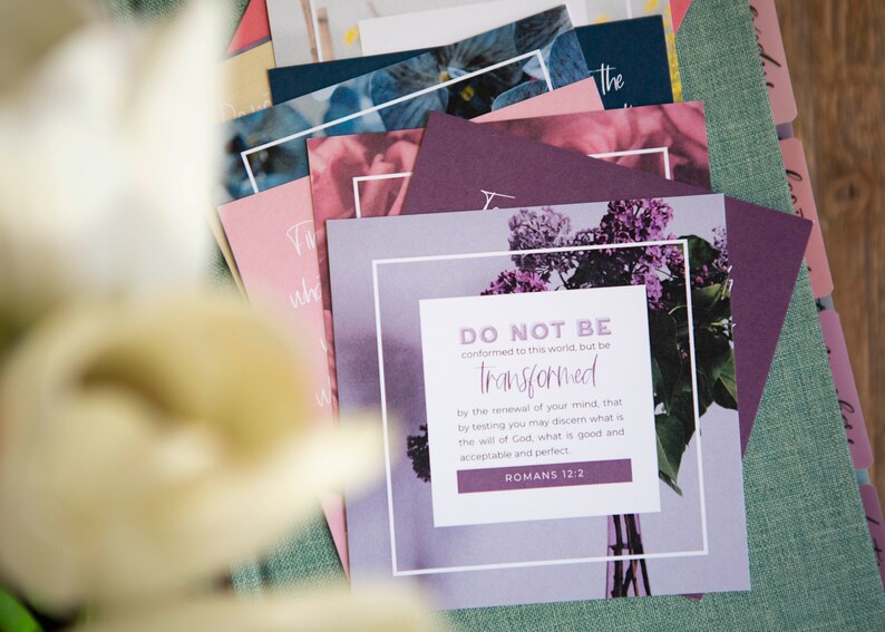 Verse Cards | Renewing the Mind Scripture Cards | Bible Verse Card Set | Bible Verse Memory Cards | Gifts for Christians image 2