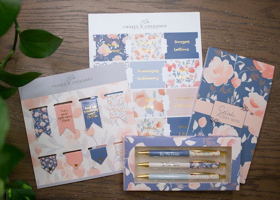 GIFTSET For Christian Women | Bible Study Sticky Notes | Magnetic Bookmarks | Bible Tabs | Christian Pens | Christian Gifts for Women