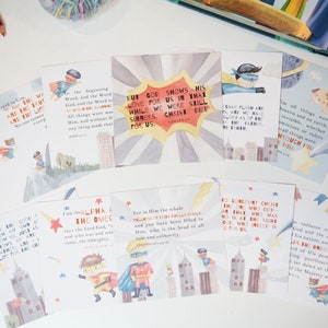All About Jesus Kid&#39;s Scripture Cards | Children&#39;s Bible Verse Memory Cards | Best Memory Verse Cards for kids