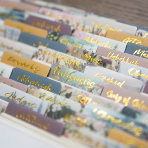 Bible Book Tabs | Pretty Bible Tabs | Bible Index Tabs | Tabs for Your Bible | Religious Gifts for Christian Women | Bible Tabs