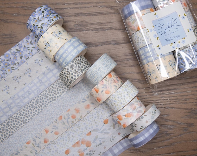 Aesthetic Washi Tape Set | Bible Journaling | Peachy Blue Washi Tape for bible study | Christian Gifts | Faith