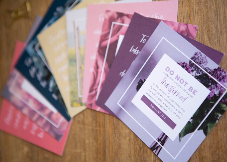 Verse Cards | Renewing the Mind Scripture Cards | Bible Verse Card Set | Bible Verse Memory Cards | Gifts for Christians image 8