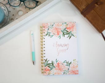 Prayer Journal / Amazing Grace / Bible Journal / Gratitude Notebook / Bible Study Journal / Church Notes / Devotional Journal / Faith