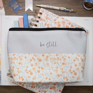 Bible Study Pencil Pouch | Be Still Bible Pencil Case | Christian Pen Pouch | Bible Journaling Pouch | Christian Gifts | Zipper Pencil Pouch
