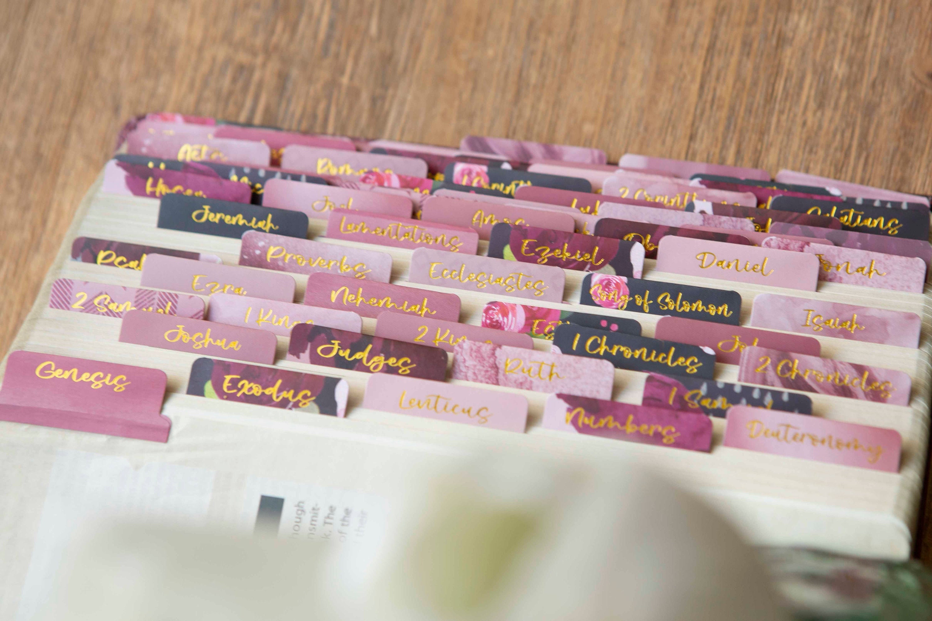 Bible Tabs | Laminated Bible Tabs with Adhesive | Books of the Bible Tabs | Pretty Bible Tab | Gifts for Christian Women | Bible Tab Sticker