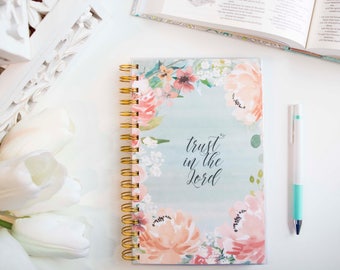Prayer Journal / Daily Gratitude Journal / Bible Study / Trust In The Lord / Bible Verse Writing / Christian Journal / Devotional Notebook